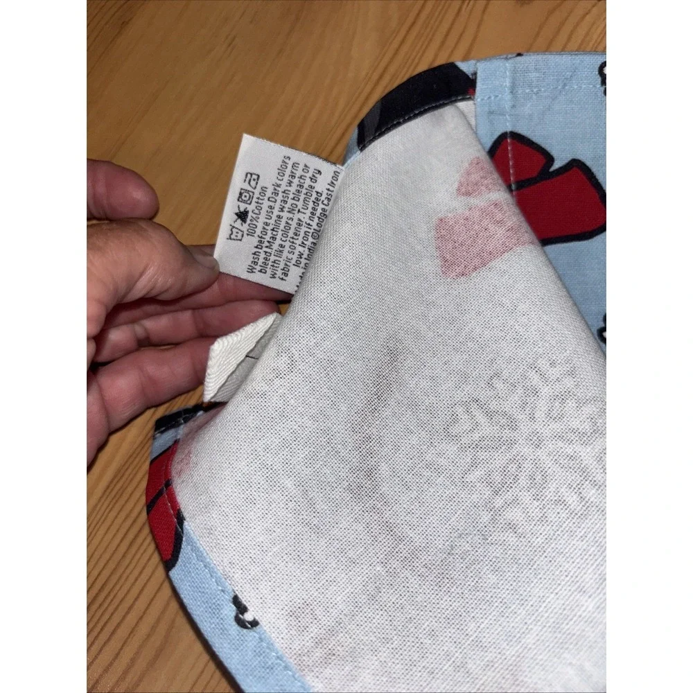 NWT LODGE CAST IRON Snowman Snowflake Flour Sack Dish Towel 20x30
